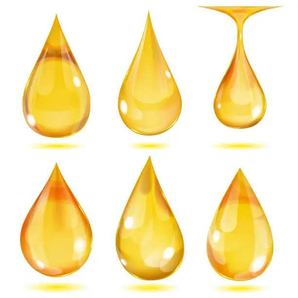 Vector illustration of Opaque yellow drops