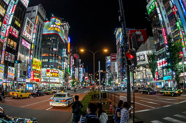 istock Busy Tokyo street at night 525802113