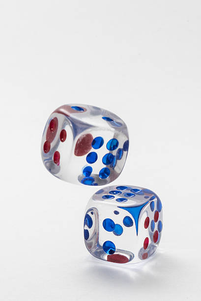 two transparent dice stock photo