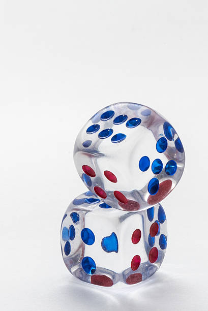 two transparent dice stock photo