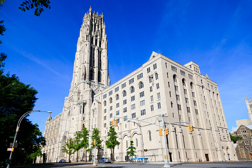 Riverside Church is a Christian church in Morningside Heights, Upper Manhattan, New York City. It is situated at 120th Street and 490 Riverside Drive, across the street from, and one block south of, President Grant's Tomb.