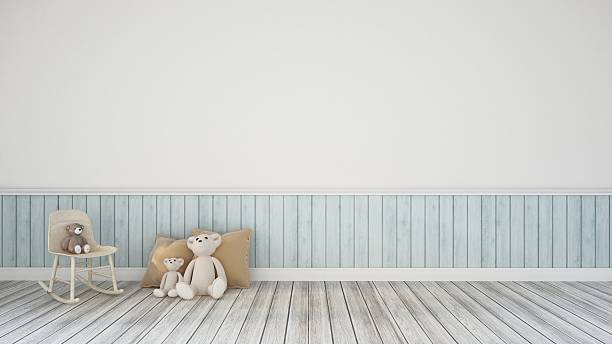istock Bear-Doll in kid room and wall decoration-Interior design 3d rendering 525804920