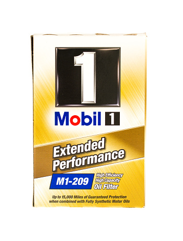Winneconne, WI, USA  - 25 May 2015: Mobil1extended performance oil filter.