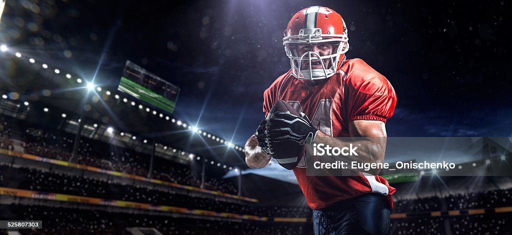 American football sportsman player in stadium American football sportsman player in . stadium Activity Stock Photo