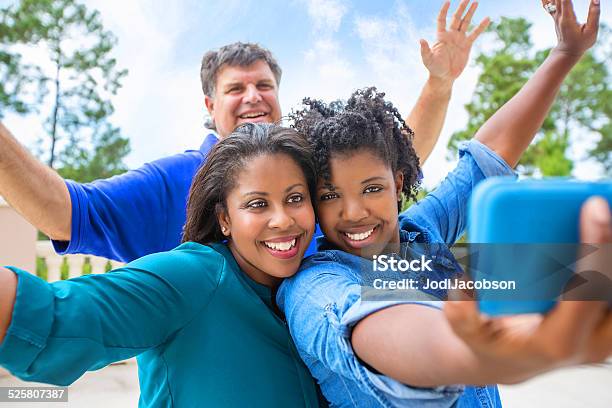 Ethnically Diverse Friends Taking Selfie Stock Photo - Download Image Now - Adult, African Ethnicity, African-American Ethnicity