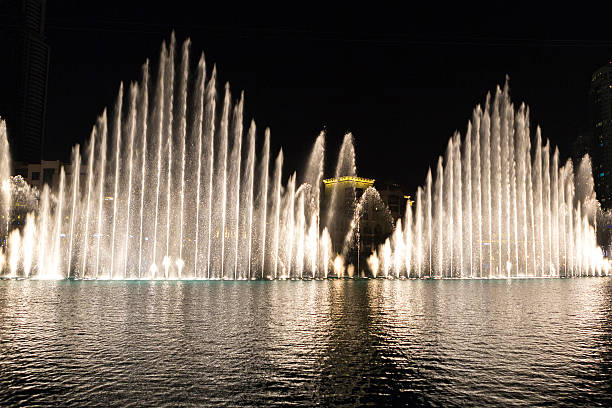 istock Fountains in action during night show in Dubai downtown 525807670