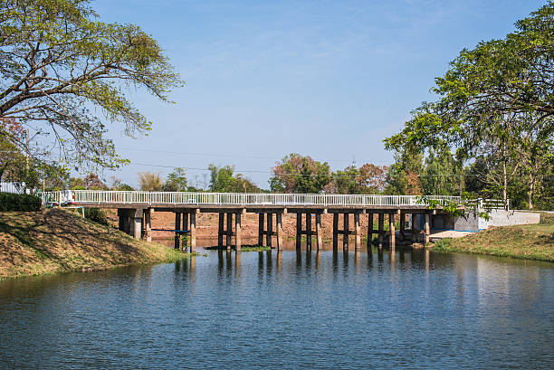 istock Landscape with a bridge in park 525808582