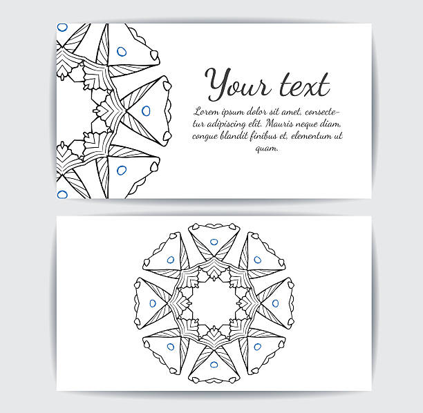 Invitation, carte de visite professionnelle ou modèle de bannière. Rond ornement floral vector - Illustration vectorielle