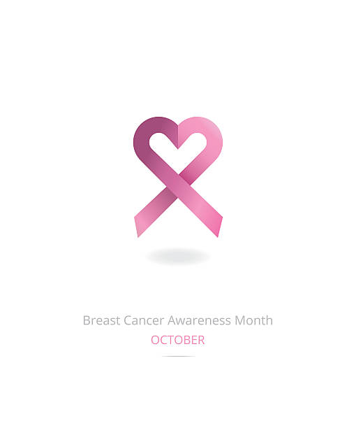 miesiąc wstążka świadomości raka piersi - breast cancer awareness ribbon ribbon breast cancer cancer stock illustrations