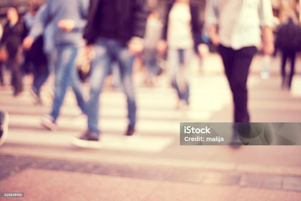 pedestrian on zebra in motion blur Abstract Stock Photo