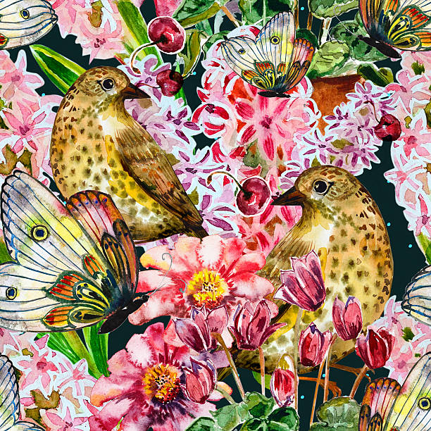 istock colorful seamless texture with cute birds watercolor 525830405