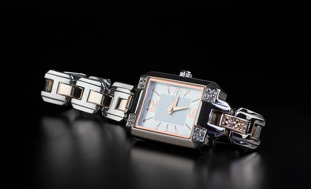 istock Luxury woman’s watch on black 525832165