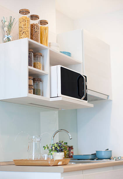 istock Modern kitchen at home with food 525834033