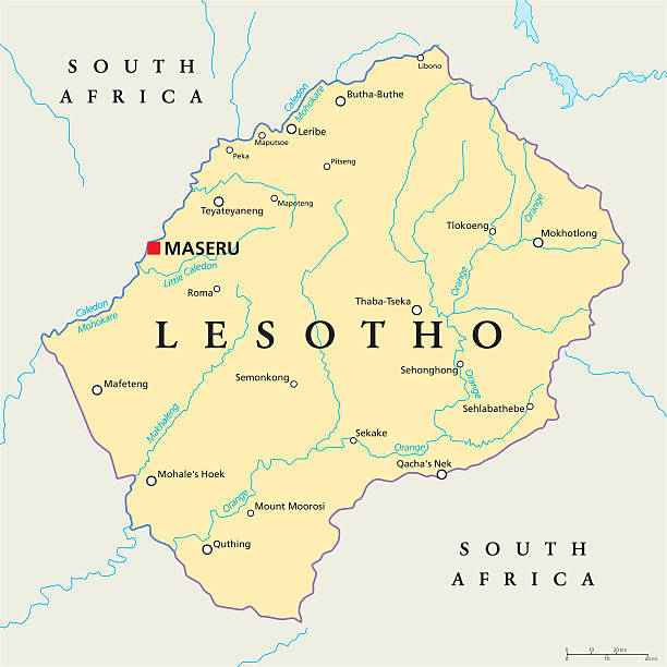 レソト政治地図 - lesotho点のイラスト素材／クリップアート素材／マンガ素材／アイコン素材