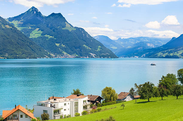istock Peaks of mountains around Walensee 525858239
