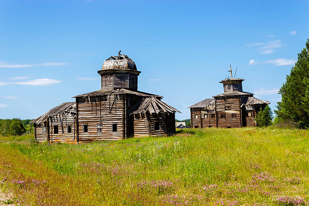 old wooden church stock photo