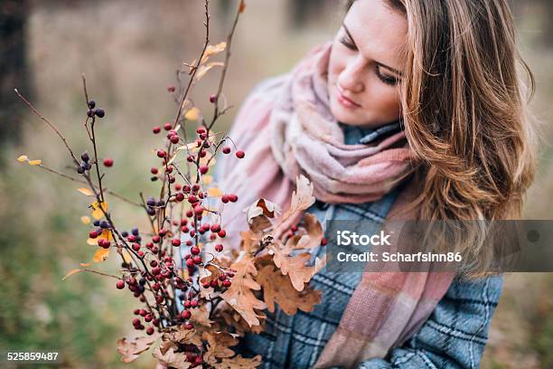 Happy Beautiful Girl In The Park Stock Photo - Download Image Now - Adolescence, Adult, Autumn