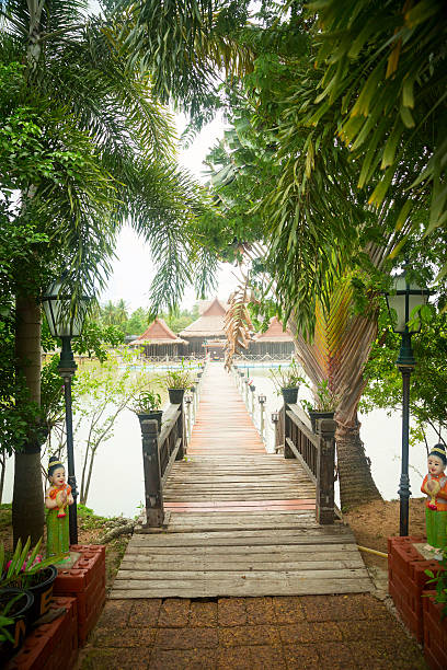 istock Wooden bridge over the river 525860481
