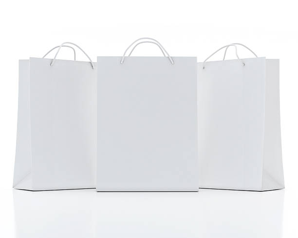 istock White Shopping Bags Isolated on White Background 525860845