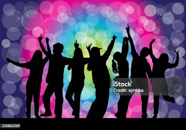 Dancing Silhouettes Grunge Background Stock Illustration - Download Image Now - Adult, Arts Culture and Entertainment, Backgrounds