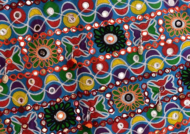 istock Colorful handmade embroidery background 525874640