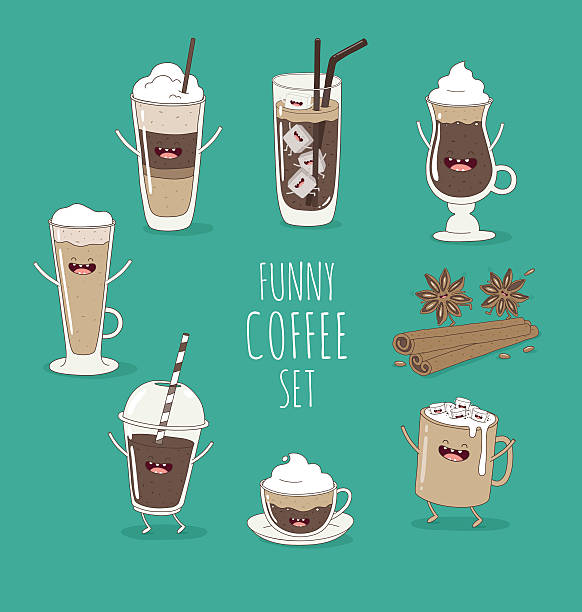 ilustrações de stock, clip art, desenhos animados e ícones de conjunto de café - canella