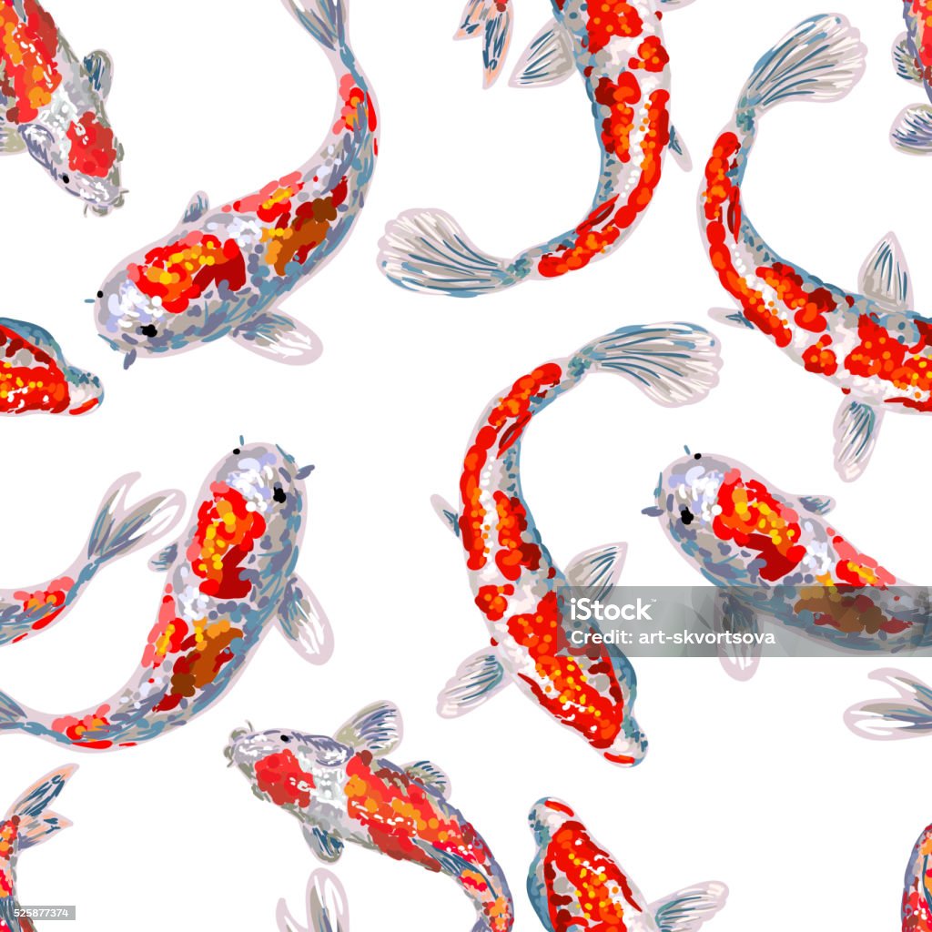 Japanese Patterns Koi Fish Seamless Japan Pattern With Koi Fish Stock Illustration - Download ...