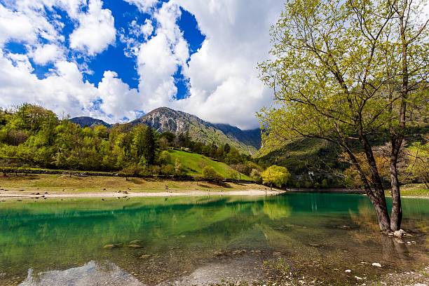 istock Turquoise lake in the mountains. 525877434