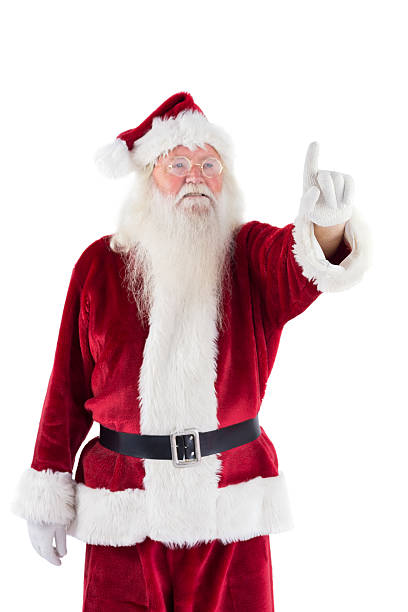 istock Santa Claus points at something 525878753