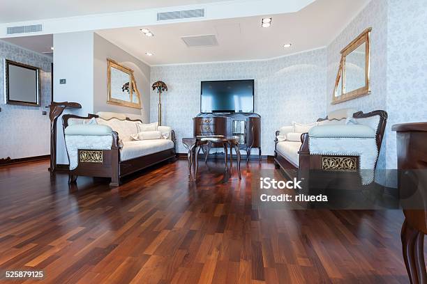 Elegant Classic Style Living Room Interior Stock Photo - Download Image Now - Hardwood, Flooring, Antique