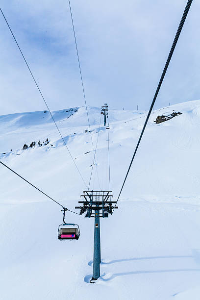istock Mountains ski resort.  Cable car. 525879867