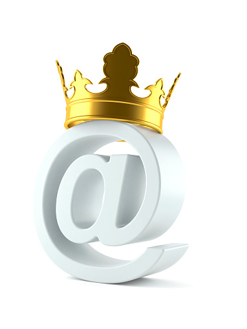 E-mail king concept isolated on white background