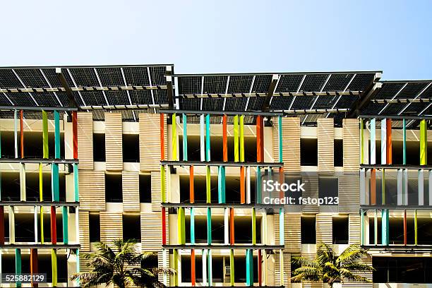 Solar Panels On Parking Garage Los Angeles California Usa Energy Stock Photo - Download Image Now