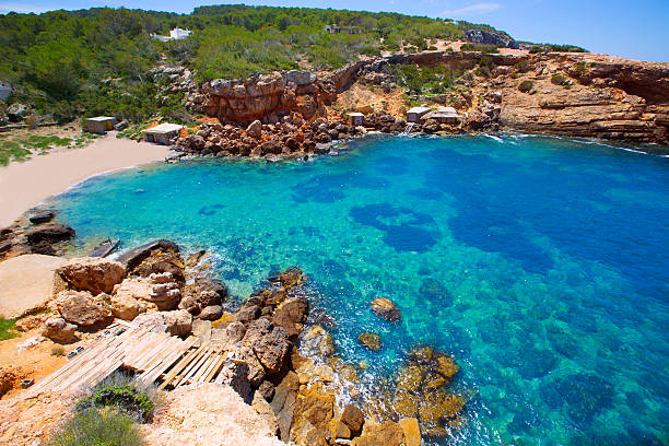 Ibiza Punta de Sa Galera beach in San Antonio at Balearic Islands Spain