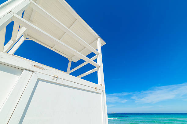 istock white lifeguard hut in Rena Bianca 525886734