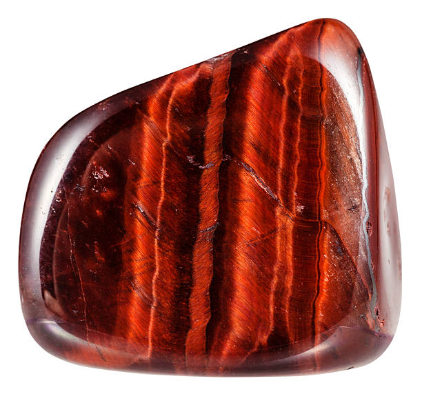 Pebble Of Bullseye Gemstone Isolated Photo - Download Image Now - Red, Tiger-Eye, Brown iStock