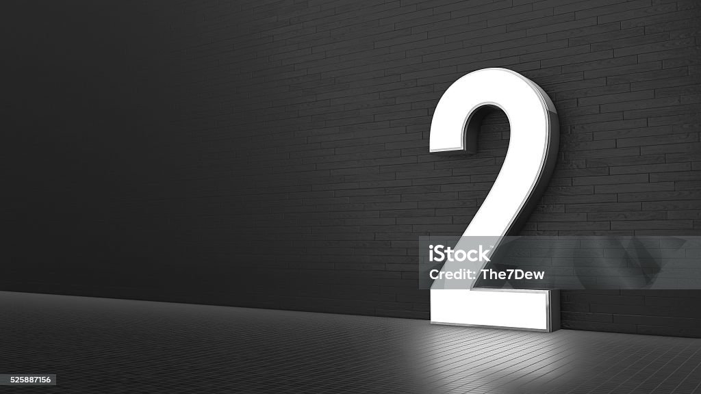 Luxury Design 3d number 2 with floor and wall Luxury Design 3d number 2 with floor and wall - 3D rendering Number 2 Stock Photo