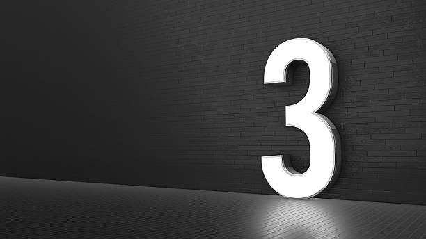 istock Luxury Design 3d number 3 with floor and wall 525887170