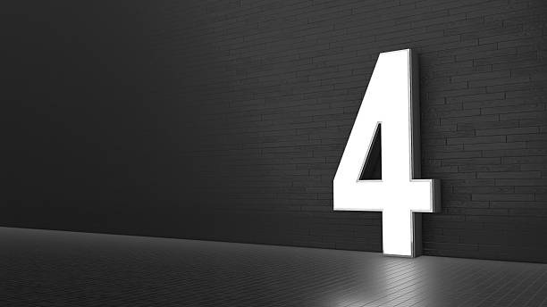 istock Luxury Design 3d number 4 with floor and wall 525887200