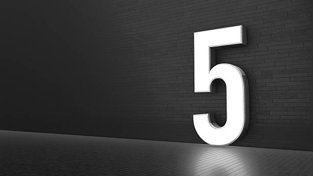 istock Luxury Design 3d number 5 with floor and wall 525887224