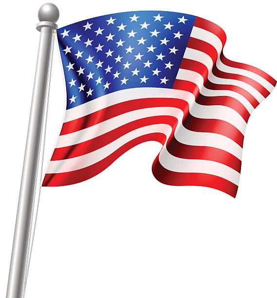 american flag - 旗杆 幅插畫檔、美工圖案、卡通及圖標