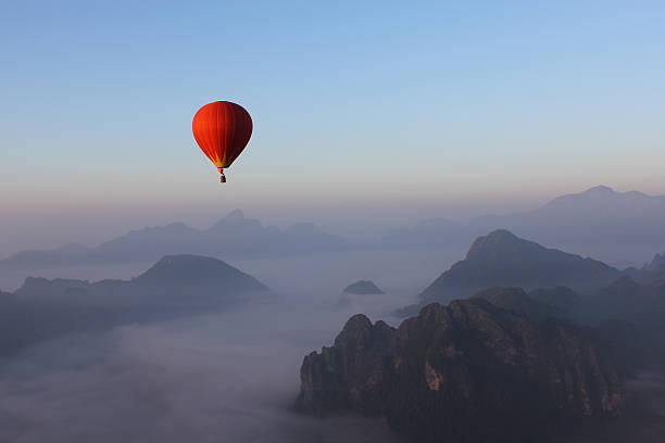 Morning Sunrise scene in the sky over Vang Vieng, Laos
