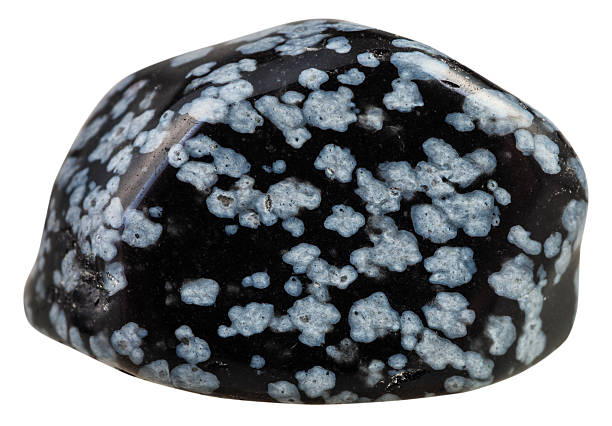 istock tumbled Gray snowflake obsidian gemstone isolated 525887904