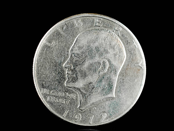 istock Used USA Coin Isolated on Black 525893641
