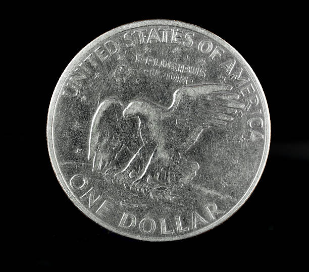 istock Used USA Coin Isolated on Black 525893643