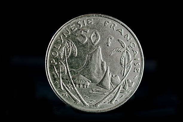 istock Used French Polynesian Coin Isolated 525893657