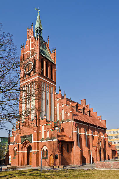 chiesa del santo famiglia. kaliningrad (ex koenigsberg) - 20th century style foto e immagini stock