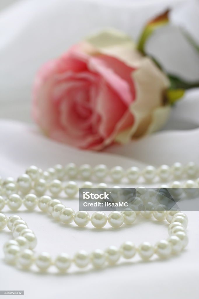 Pearl and rose Bead Stock Photo