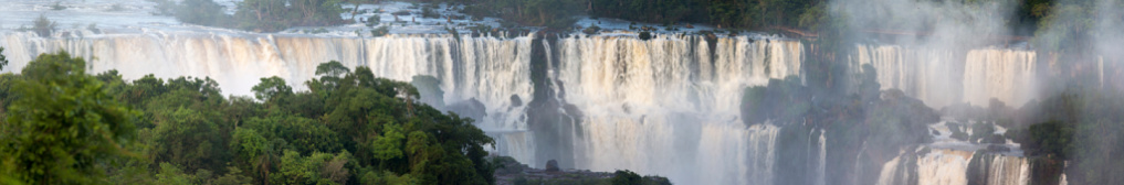 Iguacu Falls seen from the Brazil side. The picture is a stitch from several photos.