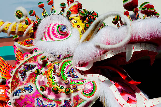 istock Side of Chinese Dragon Head Outdoors Parade 525896007